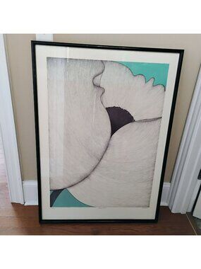 Signed Print Poppy #13, Art Hansen Limited Edition 1980s Art 41x30 UNFRAMED